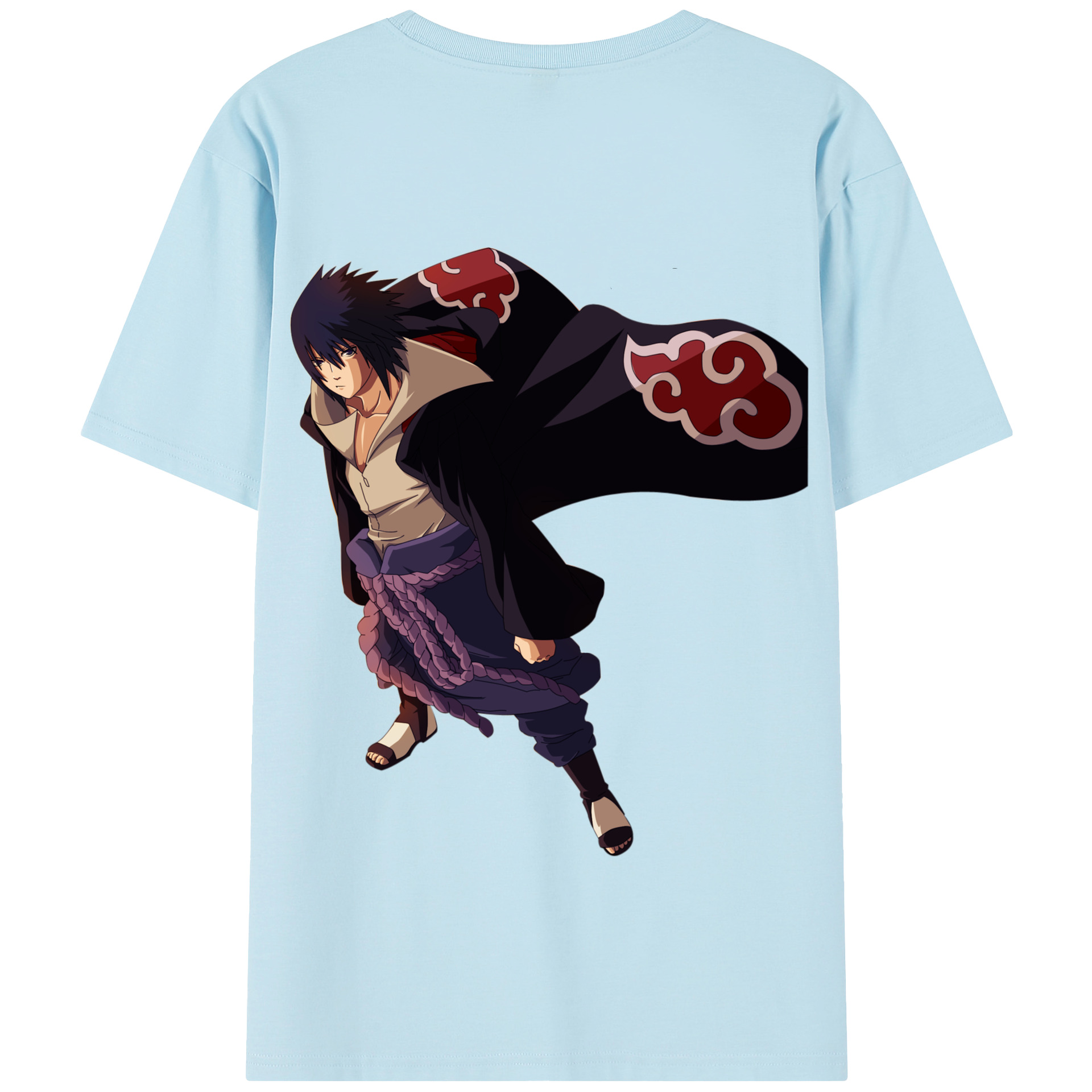 （画像用） NARUTO -ナルト- うちは サスケ Uchiha Sasuke 綿100％半袖Tシャツ（背面プリント）